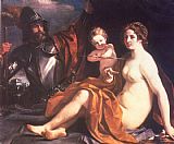 Cupid Canvas Paintings - Venus, Mars and Cupid